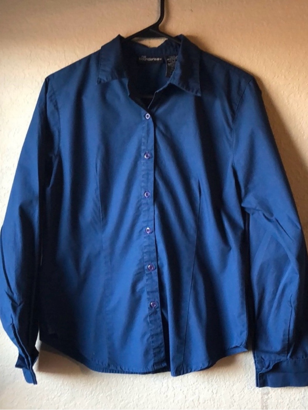 No Boundaries Shirt Dark Blue Vintage 90’s Button Down Top Juniors Large 11/13